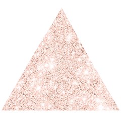 Rose Gold Pink Glitters Metallic Finish Party Texture Imitation Pattern Wooden Puzzle Triangle by genx