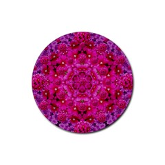 Flower Suprise To Love And Enjoy Rubber Round Coaster (4 Pack)  by pepitasart