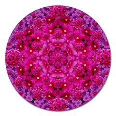 Flower Suprise To Love And Enjoy Magnet 5  (round) by pepitasart