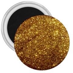 Gold Glitters Metallic Finish Party Texture Background Faux Shine Pattern 3  Magnets by genx