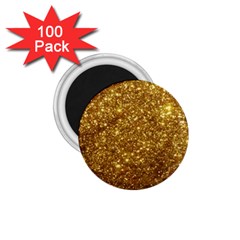 Gold Glitters Metallic Finish Party Texture Background Faux Shine Pattern 1 75  Magnets (100 Pack) 