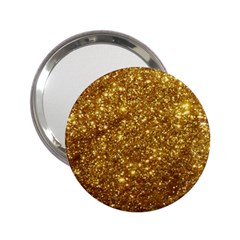 Gold Glitters Metallic Finish Party Texture Background Faux Shine Pattern 2 25  Handbag Mirrors by genx