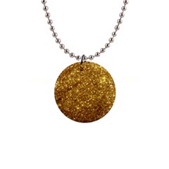 Gold Glitters Metallic Finish Party Texture Background Faux Shine Pattern 1  Button Necklace by genx