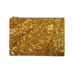 Gold Glitters Metallic Finish Party Texture Background Faux Shine Pattern Cosmetic Bag (large) by genx