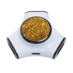 Gold Glitters Metallic Finish Party Texture Background Faux Shine Pattern 3-port Usb Hub by genx