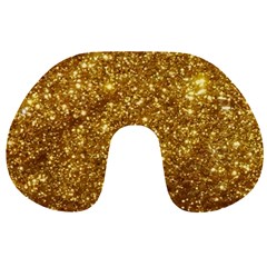 Gold Glitters Metallic Finish Party Texture Background Faux Shine Pattern Travel Neck Pillow by genx