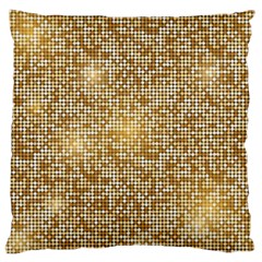 Retro Gold Glitters Golden Disco Ball Optical Illusion Large Flano Cushion Case (two Sides) by genx