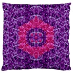 Flowers And Purple Suprise To Love And Enjoy Large Flano Cushion Case (Two Sides) Front