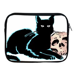 Black Cat & Halloween Skull Apple Ipad 2/3/4 Zipper Cases by gothicandhalloweenstore