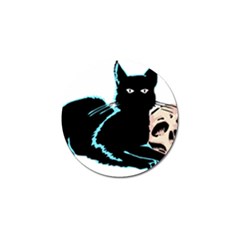 Black Cat & Halloween Skull Golf Ball Marker (4 Pack) by gothicandhalloweenstore