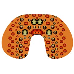 Happy Pumkins And Ghosts And  They Love The Season Travel Neck Pillow