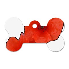 Coquelicots Fleurs Dog Tag Bone (two Sides) by kcreatif