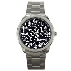 Camouflage Bleu Sport Metal Watch by kcreatif