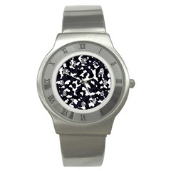Camouflage Bleu Stainless Steel Watch by kcreatif
