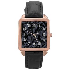 Camouflage Violet Rose Gold Leather Watch  by kcreatif