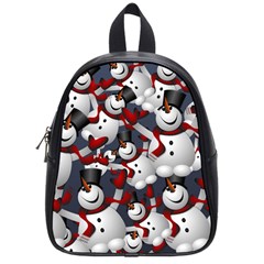 Snowman Winter Christmas Many School Bag (small) by Wegoenart