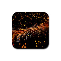 Abstract Background Particles Wave Rubber Coaster (square)  by Wegoenart