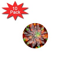 Ice Crystal Crystal Snowflake Bokeh 1  Mini Buttons (10 Pack) 