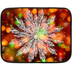 Ice Crystal Crystal Snowflake Bokeh Fleece Blanket (mini) by Wegoenart