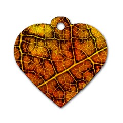 Autumn Leaves Forest Fall Color Dog Tag Heart (two Sides) by Wegoenart