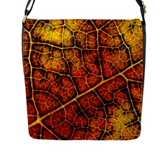 Autumn Leaves Forest Fall Color Flap Closure Messenger Bag (l) by Wegoenart