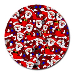 Nicholas Santa Christmas Pattern Round Mousepads