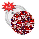 Nicholas Santa Christmas Pattern 2.25  Buttons (10 pack)  Front