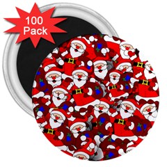 Nicholas Santa Christmas Pattern 3  Magnets (100 pack)