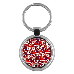 Nicholas Santa Christmas Pattern Key Chain (Round)