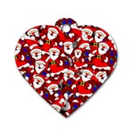 Nicholas Santa Christmas Pattern Dog Tag Heart (One Side) Front