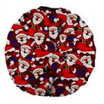 Nicholas Santa Christmas Pattern Large 18  Premium Round Cushions Back