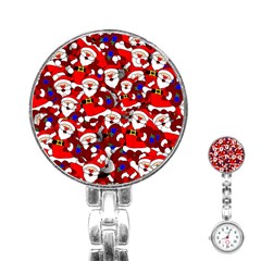 Nicholas Santa Christmas Pattern Stainless Steel Nurses Watch