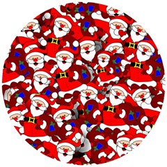 Nicholas Santa Christmas Pattern Wooden Puzzle Round by Wegoenart