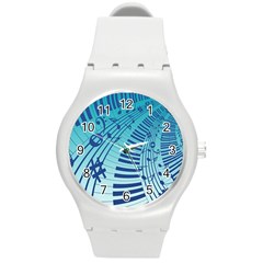 Music Piano Treble Clef Clef Round Plastic Sport Watch (m) by Wegoenart