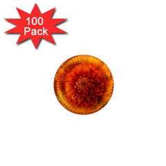 Abstract Dahlia Orange Autumn 1  Mini Magnets (100 Pack)  by Wegoenart