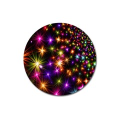 Star Colorful Christmas Abstract Magnet 3  (round) by Wegoenart