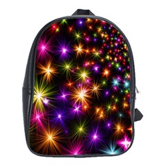 Star Colorful Christmas Abstract School Bag (large) by Wegoenart