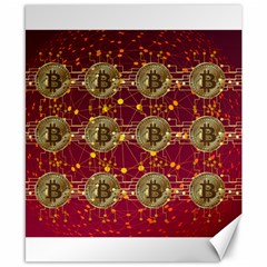 Block Chain Network Bitcoin Data Canvas 8  X 10  by Wegoenart