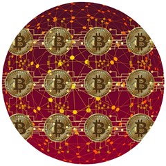 Block Chain Network Bitcoin Data Wooden Puzzle Round