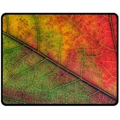 Fall Foliage Color Leaf Veins Fleece Blanket (medium)  by Wegoenart