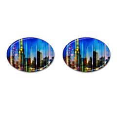 Skyline Frankfurt Christmas Star Cufflinks (oval) by Wegoenart