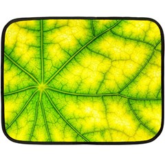 Photosynthesis Leaf Green Structure Fleece Blanket (mini) by Wegoenart