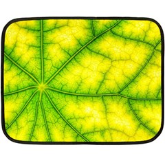 Photosynthesis Leaf Green Structure Double Sided Fleece Blanket (mini)  by Wegoenart