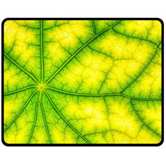 Photosynthesis Leaf Green Structure Double Sided Fleece Blanket (medium)  by Wegoenart