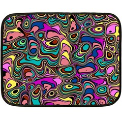 Bending Turn Distort Wave Modern Fleece Blanket (mini) by Wegoenart