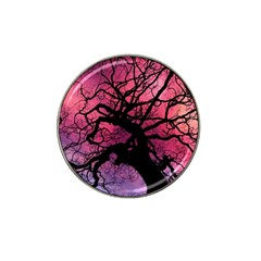 Trees Silhouette Sky Clouds Sunset Hat Clip Ball Marker