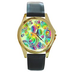 Wallpaper Pattern Colorful Color Round Gold Metal Watch