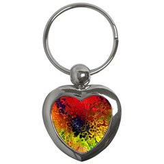 Color Abstract Colorful Art Key Chain (heart) by Wegoenart
