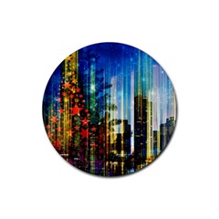 Skyline Frankfurt Christmas Star Rubber Coaster (round)  by Wegoenart