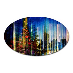 Skyline Frankfurt Christmas Star Oval Magnet by Wegoenart